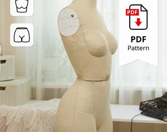 Sewing Pattern for Corset Dress Form Torso Set Size 0 (top + bottom)