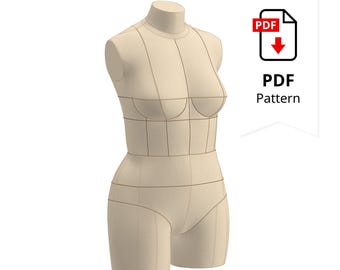 Dress Form Cover Sewing Pattern: Size 12 (Digital Download, PDF Instructions)