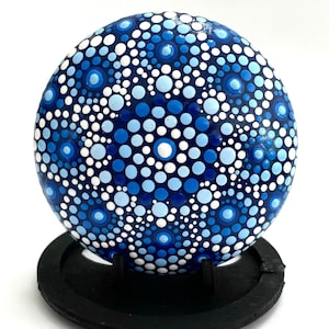 Blauer Mandala Stein Kunst - Handgemalte Rock Art - Mandala Punkt Malerei - Punkt Mandala Rock - Rock Malerei Home Decor