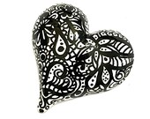 Heart Painted Rocks - Zentangle Heart Pebble Art - Hand Painted Rocks - Zentangle Doodle Drawing - Rock Art Painting