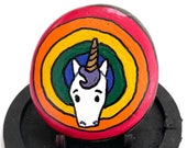 Hand Painted Unicorn Stone - Rainbow Unicorn - Rock Paintings - Painted Rocks - Rock Art Painting - Home Decor