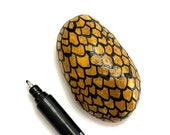 Hand Painted Brown Dragon Egg Rocks - Rock Painting - Dragon Stone - Zentangle Doodle Drawing - Rock Art Painting - Home Decor