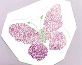 Doodle Butterfly Sticker - Butterfly Planner Sticker - Butterfly Stickers - Vinyl Stickers - Laptop Sticker - Butterfly Art