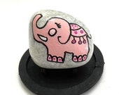 Pink Elephant Art Rock - Pink Painted Rocks Animals - Dotted Rocks - Painted Rock Animals Elephant - Animal Painted Stones - Elephant Gift