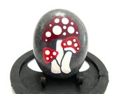 Red Mushroom Art Rock - Hand Painted Rock Art - Mushroom Rocks - Stone Mushrooms - Mushroom Gift - Mushroom Stone Art - Mushroom Home Decor