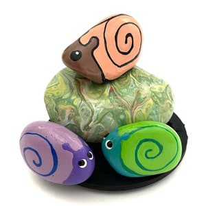 Snail Painted Rocks Animals - Animal Painted Rocks - Cute Painted Stone - Hand Painted Rock Animals - Small Painted Rocks