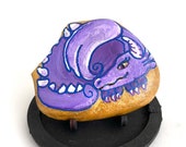 Hand Painted Dragon Rocks - Purple Dragon Rock Painting - Dragon Stone - Rock Art Painting - Home Decor