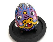 Hand Painted Dragon Rocks - Purple Dragon Mask Rock Painting - Dragon Stone - Rock Art Painting - Collectible Home Decor