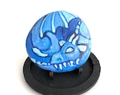 Hand Painted Dragon Rocks - Blue Dragon Rock Painting - Dragon Stone - Rock Art Painting - Home Decor