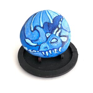 Hand Painted Dragon Rocks - Blue Dragon Rock Painting - Dragon Stone - Rock Art Painting - Home Decor