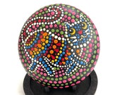 Dot Painting Cat Rock Animals - Fun Painted Rocks - Hand Painted Rock Animals - Colorful Painted Rocks - Cat Mandala - Painted Cat Rocks