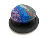 Abstract Art  Stone - Hand Painted Rock Art - Rock Art Painting - Art Original Abstract - Zentangle Doodle Drawing