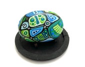 Neurographic Art on Rocks - Abstract Art  Stone - Hand Painted Rock Art - Rock Art Painting - Art Original Abstract