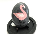 Painted Flamingo Stone - Hand Painted Rocks - Hand Painted Rock Animals - Flamingo Rock - Fun Painted Rocks - Pink Painted Rocks