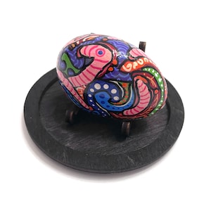 Abstract Art  Stone - Hand Painted Rock Art - Rock Art Painting - Art Original Abstract - Abstract Worm