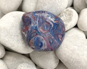 Paint Pour Art Rock - Hand Painted Rock - Rock Painting - Red White and Blue Decor - Rock Collector Gift - Painted Rocks - Fluid Art Paint