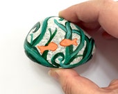Fish Hand Painted Rock - Beach Theme Wedding Gift - Art Rock - Fish Painted Rock - Animal Art Stone - Hand Painted Rock - Rock Animals