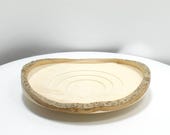Candle Holder Wood - Hand Turned - Natural Wood Candle Holder - Live Edge Holly Wood - 1" High