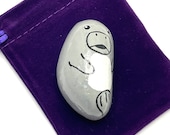 Gray Manatee Pebble - Hand Painted Stone Art - Manatee Gift - Cute Gifts for Friends - Hand Painted Rock - Pet Rock- Rock Animals