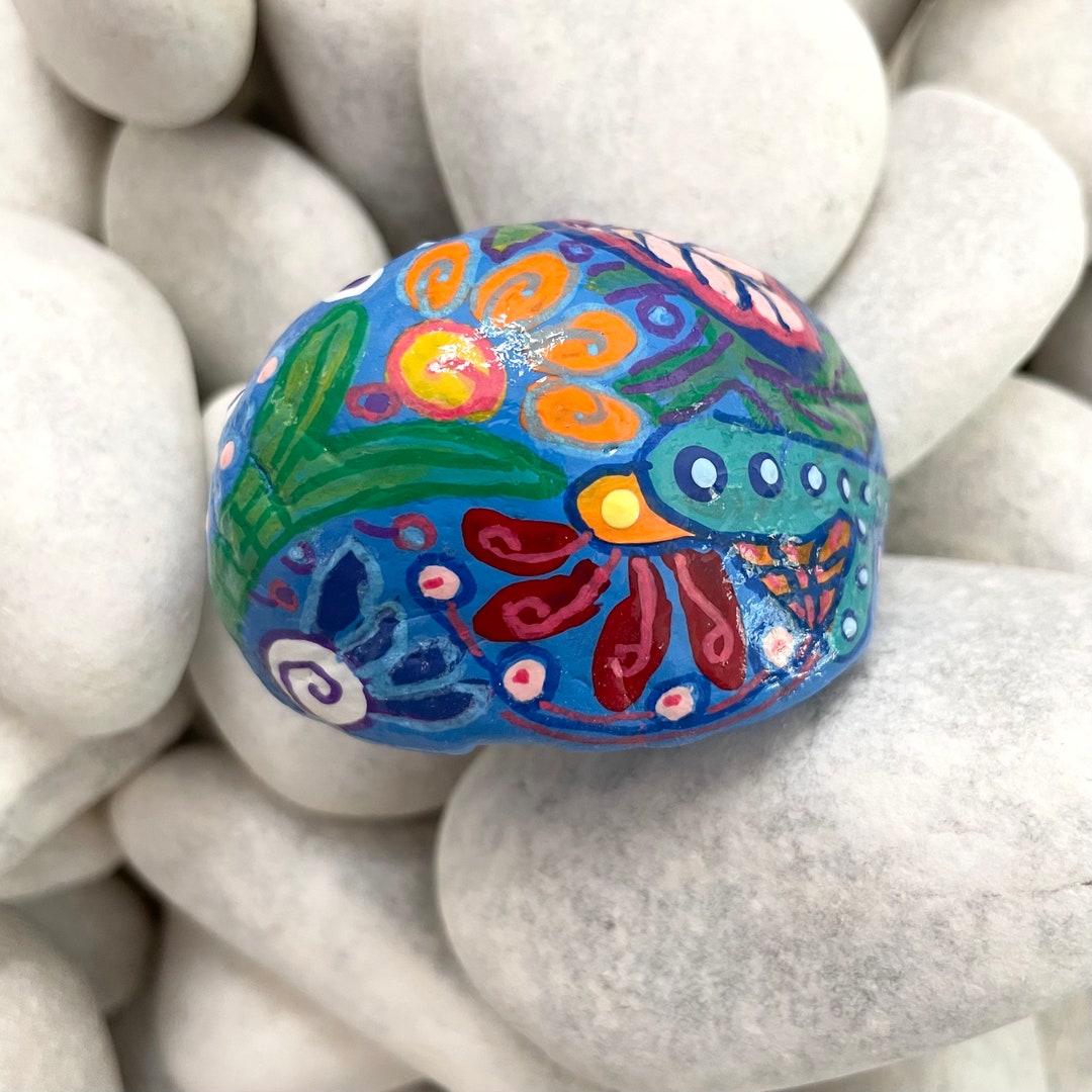 Abstract Art Stone - Hand Painted Rock Art - Rock Art Painting - Art ...