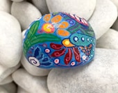 Abstract Art  Stone - Hand Painted Rock Art - Rock Art Painting - Art Original Abstract - Abstract Floral Art in Tropical Colors