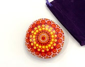 Mandala Art Stone - Hand Painted Stone Art - Mandala Dot Painting - Dot Mandala Rock - Boho Gifts for Women - Painted Rocks Home Decor