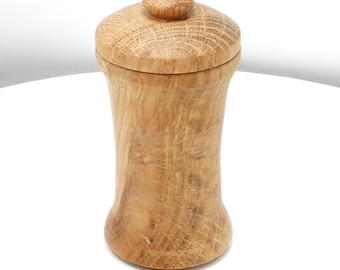 Hand Turned Wood Trinket Box - Red Oak - 3.5&quot; high