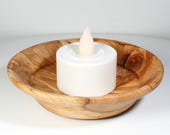 Tealight Holders Wood - Hand Turned - Natural Wood Candle Holder - Cherry Wood Home Decor - 1" High