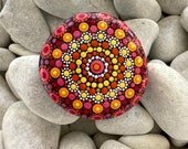 Mandala Art Stone - Hand Painted Stone Art - Mandala Dot Painting - Dot Mandala Rock - Boho Gifts for Women - Rock Painting Home Decor