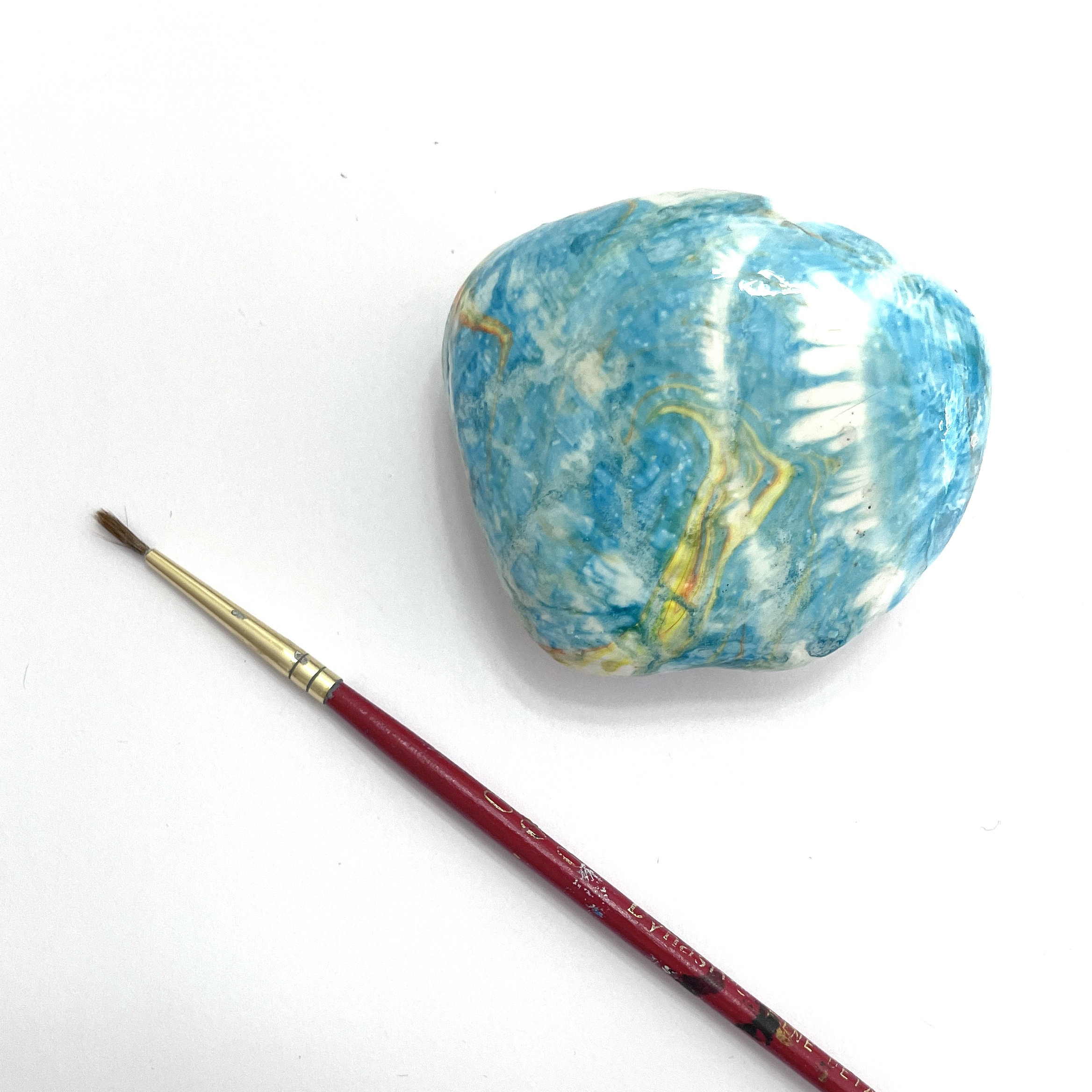 Hand Painted Rock Art - Rock Painting - Marbleized Rock - Rock ...
