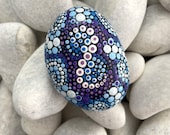 Infinity Stone - Hand Painted Rocks - Dotted Rocks Purple Blue - Rock Dot Art Painting - Hand Painted Rock - Rock Painting