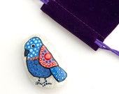 Birds Painted on Rock - Tableau Galet Oiseau - Birds Gift - Cute Painted Stone - Bird Art on Rocks - Rock Animals - Painted Bird Rock