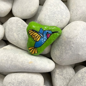 Hummingbird Art Rock Animals - Hand Painted Rock - Birds Gift - Hummingbird Gift - Bird Painted Rock - Bird Art on Rocks - Painted Bird Rock