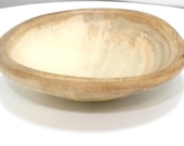 Small Hand Turned Wood Bowl - Holly Wood Bowl with Live Edge - 1" High