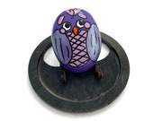 Painted Stone Owl - Forest Animal Painted Pebbles - Painted Rocks - Owl Gift - Cartoon Handpainted Rocks - Rock Animals - Cute Painted Stone