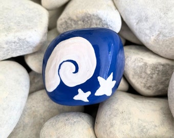 Hand Painted Rocks - Animal Crossing Fossil - Spiral Fossil - Video Game Rock Painting - Animal Crossing Art