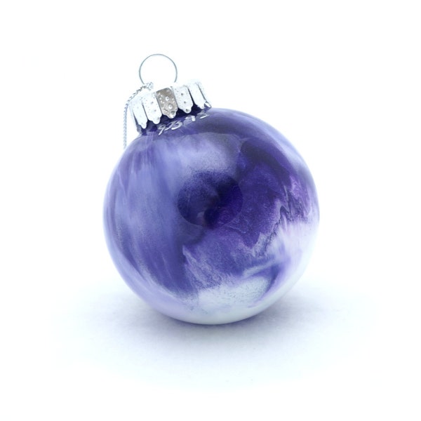 Hand Painted Christmas Ornaments SALE Item - 2" Diameter Purple Glass Ball