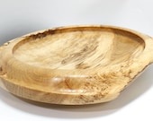 Hand Turned Wood Bowl - Oak Shallow Bowl - 1.75" x 8.25"