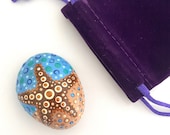 Hand Painted Starfish Painted Rock - Rock Dot Painting - Beach Art - Cute Painted Stone - Fun Painted Rocks - Animal Painted Stones