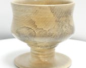 Hand Turned Decorative Wood Bowl - Holly Pedestal Bowl - 4" High
