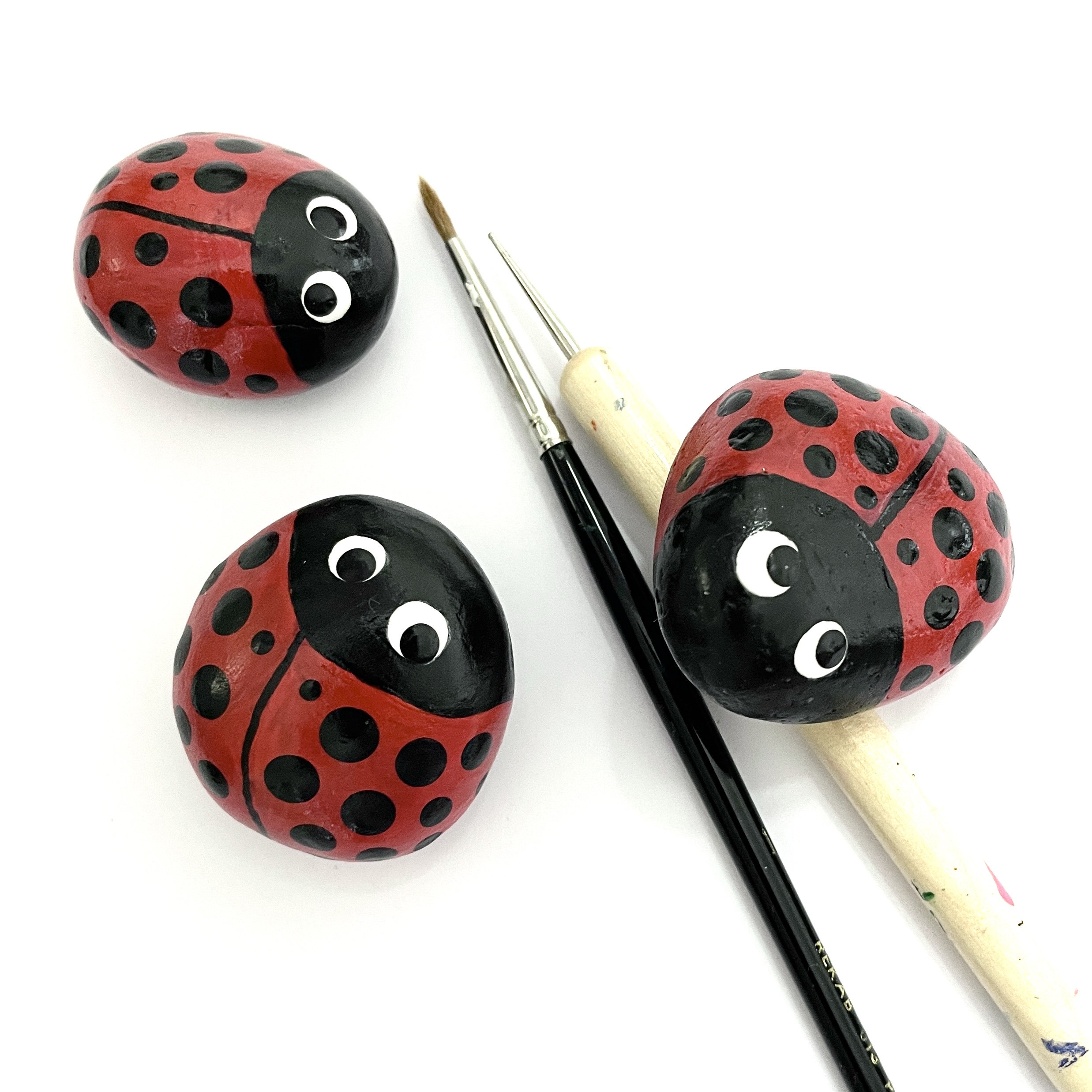 Ladybug Painted Rocks Animals - Animal Painted Rocks - Cute Painted ...