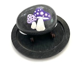 Fun Painted Rocks Mushrooms - Hand Painted Rock Art - Purple Mushrooms Rock - Mushroom Gift - Cute Painted Stone Mushrooms