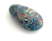 Paint Pour Art Rock - Small Hand Painted Rock - Paint Pour Rocks - Cute Painted Stone - Rock Collector Gift - Painted Rocks