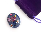 Birds Painted on Rock - Tableau Galet Oiseau - Hand Painted Rock Animals - Cute Painted Stone - Bird Art on Rocks - Fun Painted Rocks
