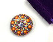 Small Mandala Art Stone - Hand Painted Stone Art - Mandala Dot Painting - Dot Mandala Rock - Boho Gifts for Women - Rock Painting Home Decor
