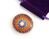 Small Mandala Art Stone - Hand Painted Stone Art - Mandala Dot Painting - Dot Mandala Rock - Boho Gifts for Women - Rock Painting Home Decor
