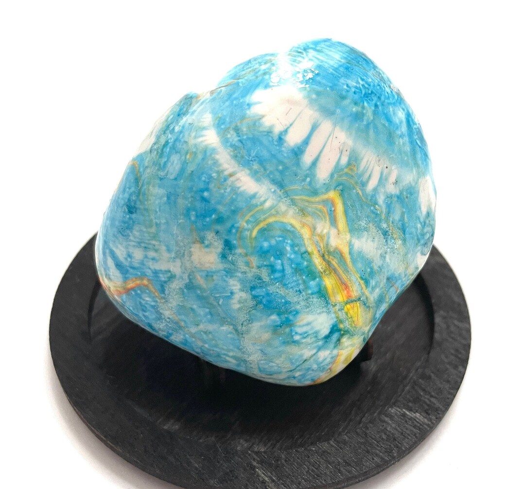 Hand Painted Rock Art - Rock Painting - Marbleized Rock - Rock ...