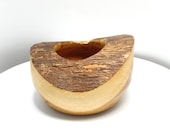 Hand Turned Wood Bowl - Oak Bowl with Live Edge - 3.25" x 4.75"