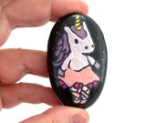 Hand Painted Unicorn Stone - Unicorn Ballerina - Rock Painting - Painted Rocks - Rock Art Painting - Home Decor