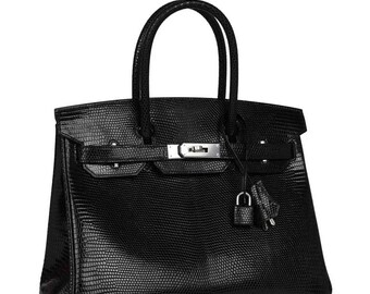 Niloticus Birkin Black 30 Lizard Bag